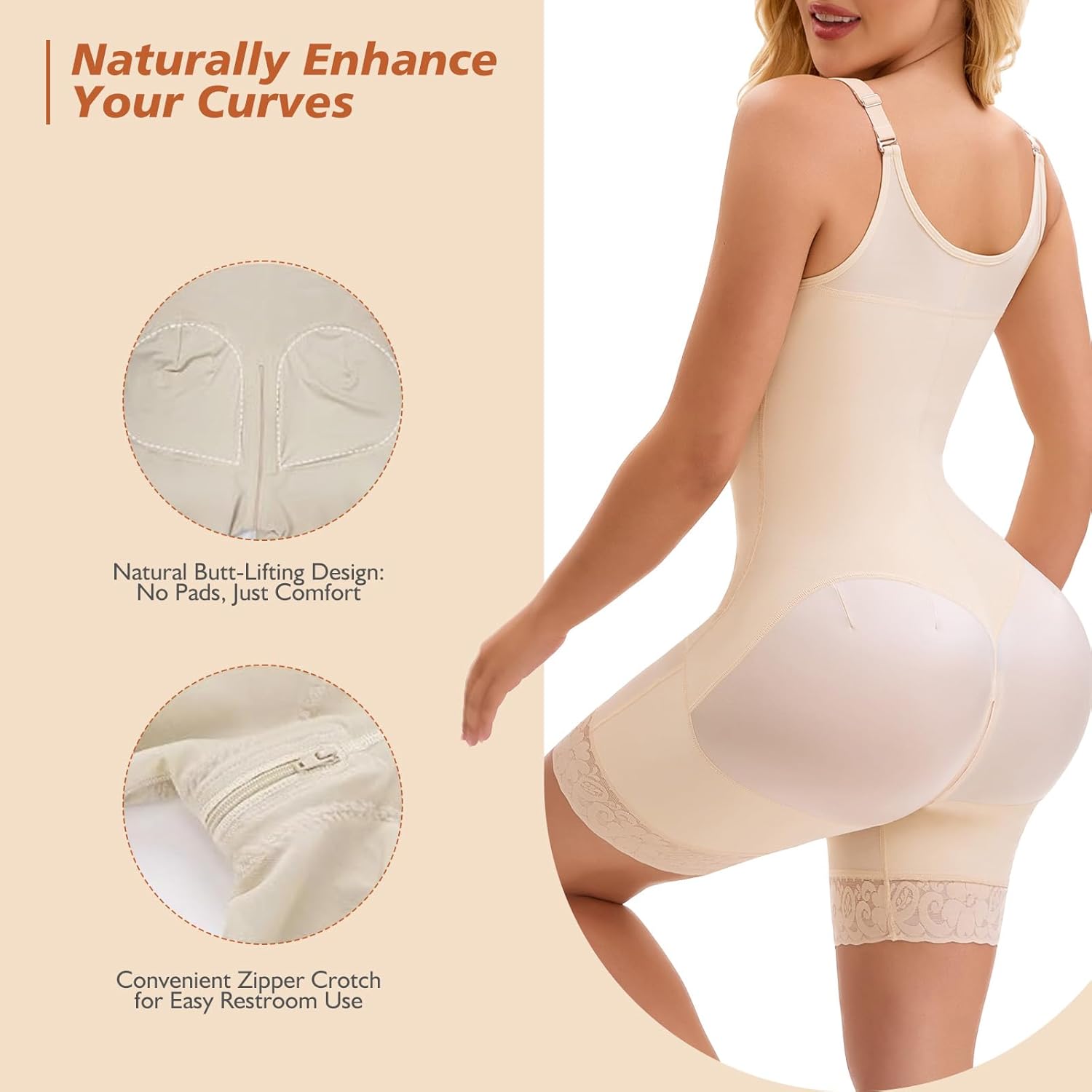 Fajas Colombianas Postpartum Full Shapewear for Women Tummy Control Body Shaper Butt Lifter with Zipper Crotch - Image 3