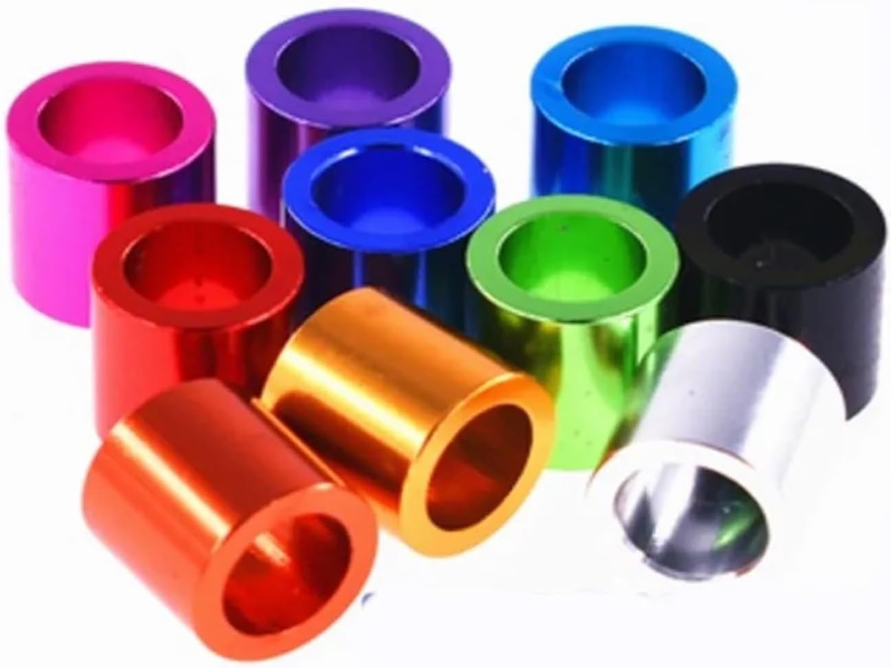 10pcs-20PCS Aluminum Bushing Gasket M3 M4 M5 M6 Colourful Washer Round Hollow No Thread Standoff Spacer(Orange,M5 10pcs,10mm (H))