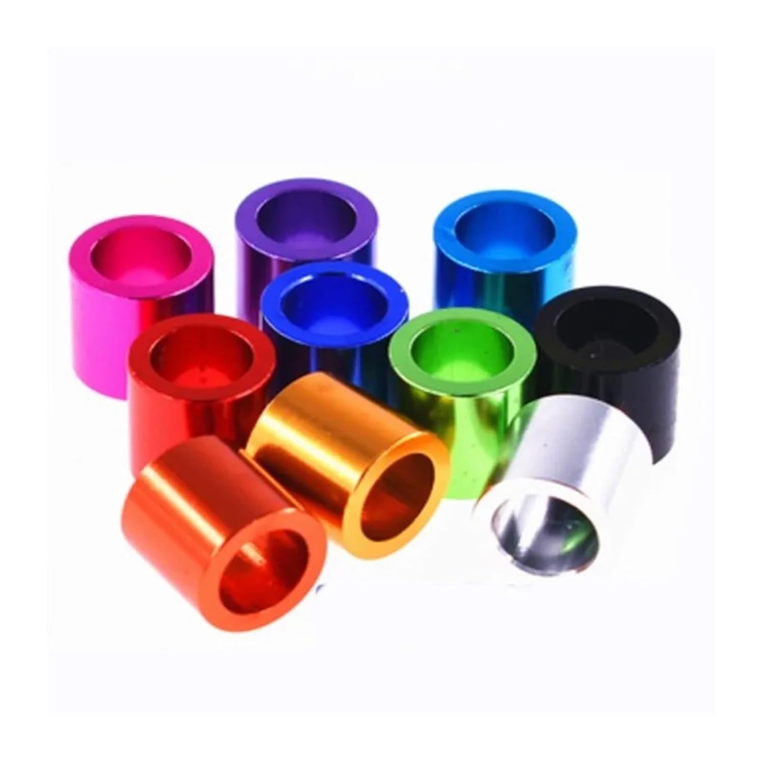 10pcs-20PCS Aluminum Bushing Gasket M3 M4 M5 M6 Colourful Washer Round Hollow No Thread Standoff Spacer(Deep Blue,M6 10pcs,4mm (H))