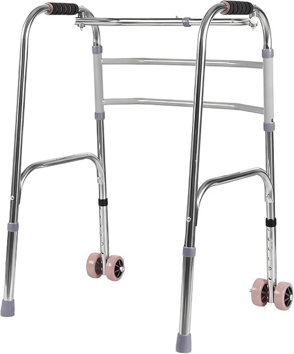 Składana rama chodzikowa z regulowaną wysokością, lekki chodzik na kółkach dla seniorów i osób niepełnosprawnych, wielofunkcyjny stabilizator rehabilitacyjny do