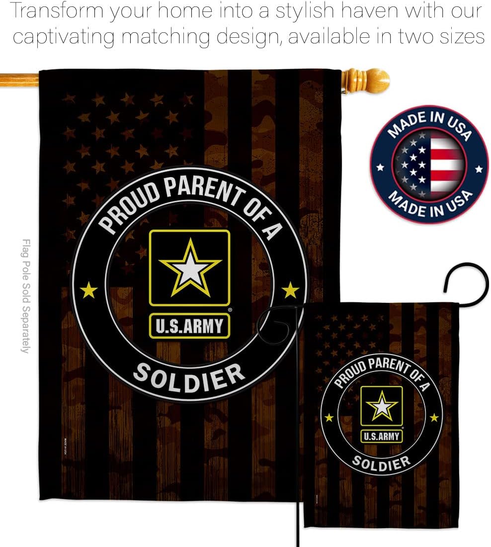 US MILITARY Proud Parent Army House Flag Armed Forces Rangers United State American Military Veteran Retire Official Decoration Banner Small Garden Yard Gift Double-Sided, Made in USA