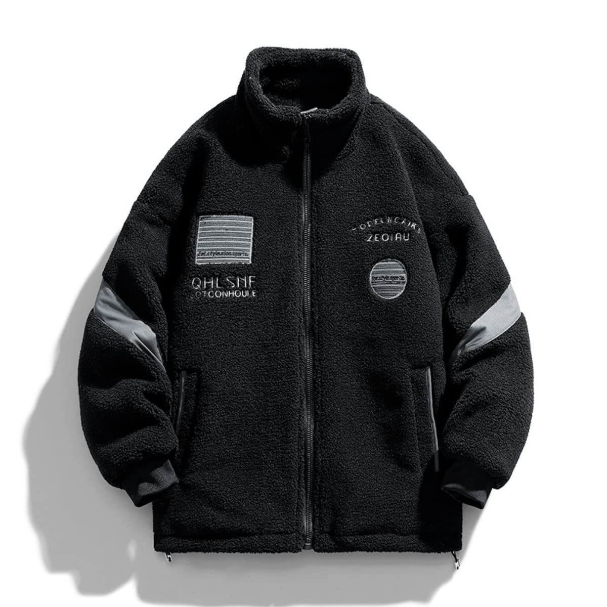 VagbalenaMen's Fashion Flying Leather Jacket Winter Outerwear Motorcycle Jacket Stand Collar Windproof Jacket Padded Jacket Hiking Jacket Winter Jacket