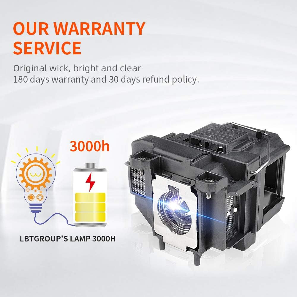 LBTbate ELPLP67 V13H010L67 Replacement Projector Lamp for EPSON PowerLite Home Cinema 710 750HD EX7210 EX3210 EX3212 EX5210 H429A VS210 VS220 MG-850HD PowerLite1221 1261W EB-S02 K85 Projector Bulbs