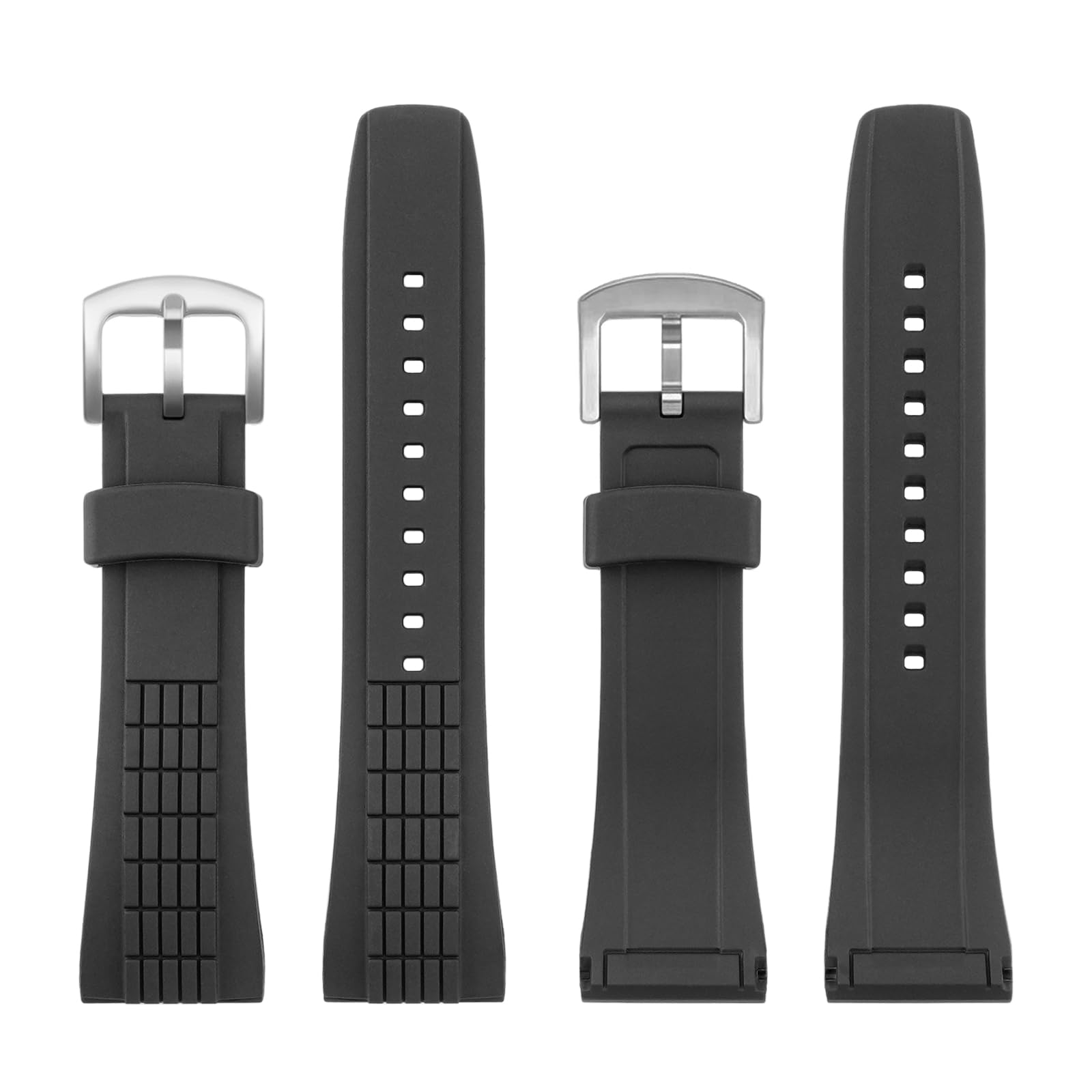Correa de repuesto compatible con Seiko Watch de 26 mm, goma de silicona suave para Velatura Series SRH006 SPC007, color negro