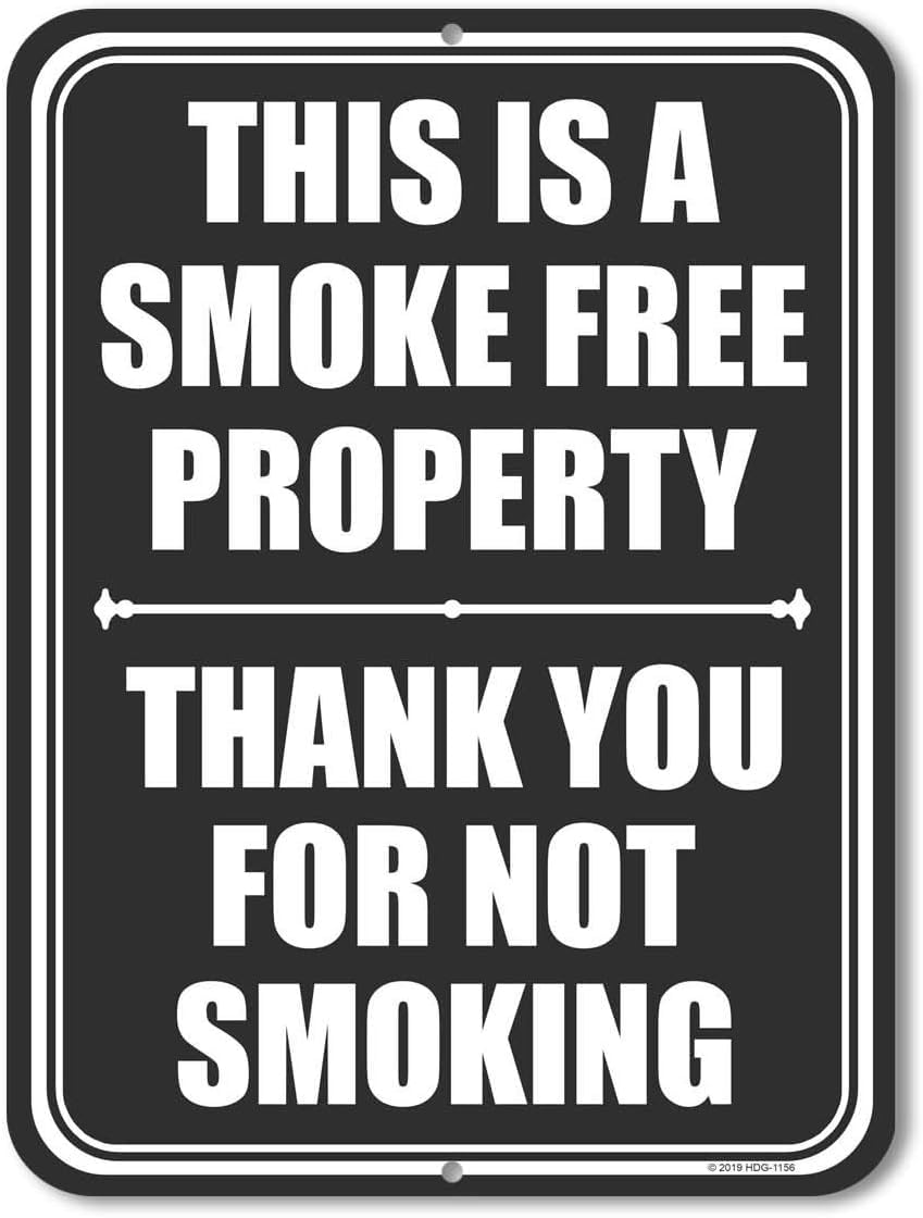 Vintage Retro Funny Tin Sign This Is A Smoke Free Property Thank You For Not Smoking Wall Decor For Garden Wall Home Farm Yard Front Door Indoor Outdoor Street Sign 8x12 Inches