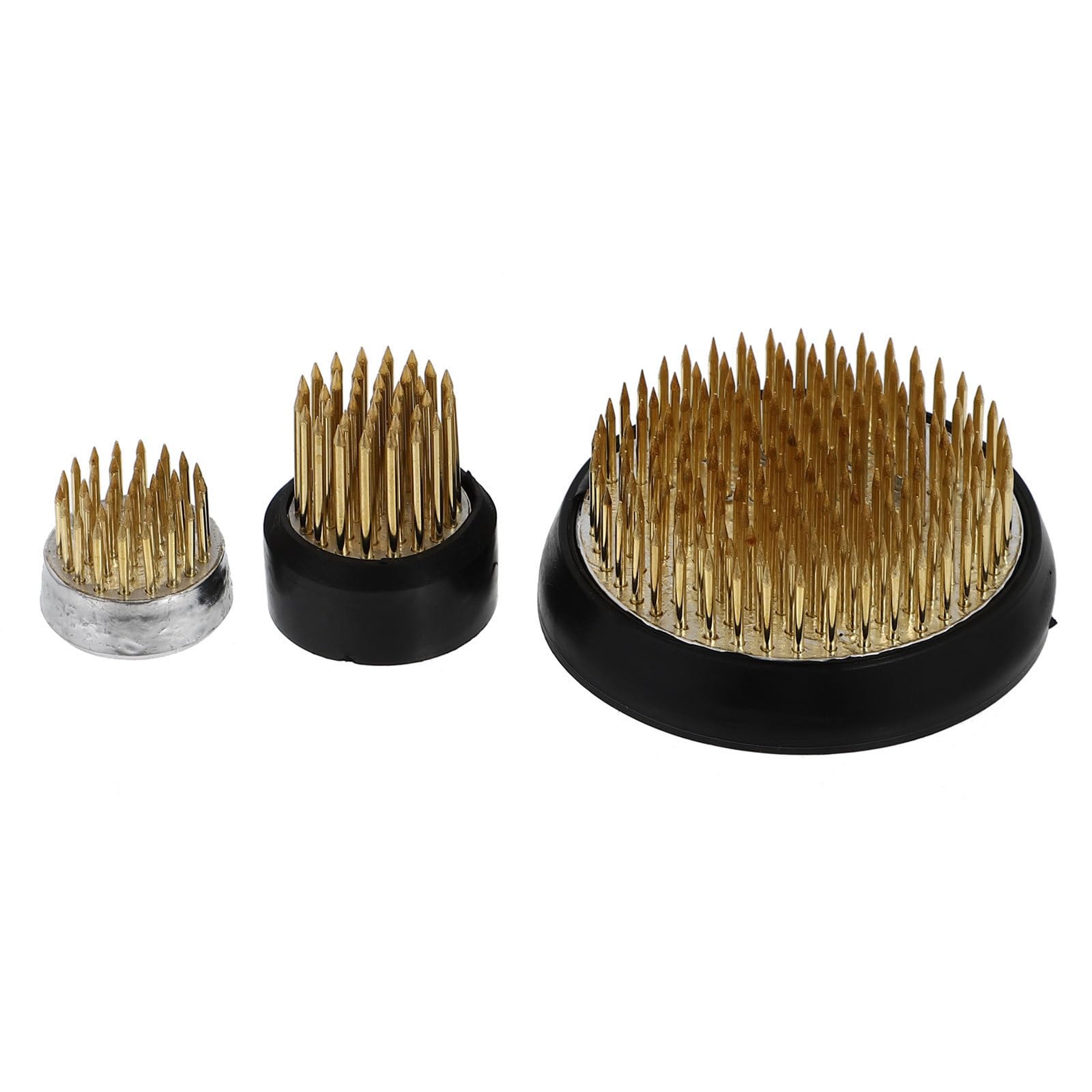 Portaagujas de acero inoxidable PRETYZOOM de 3 piezas con base antideslizante para arreglos florales