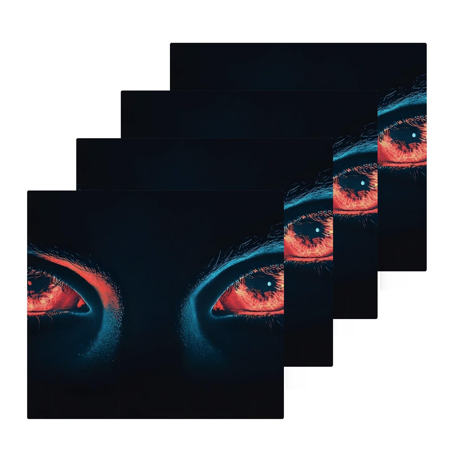 YANENDIE Eyes in The Dark Washcloths Towels, Highly Absorbent and Soft Cotton Face Cloths, 4 Pack Quick Dry Wash Cloths - 12 X 12 Inches