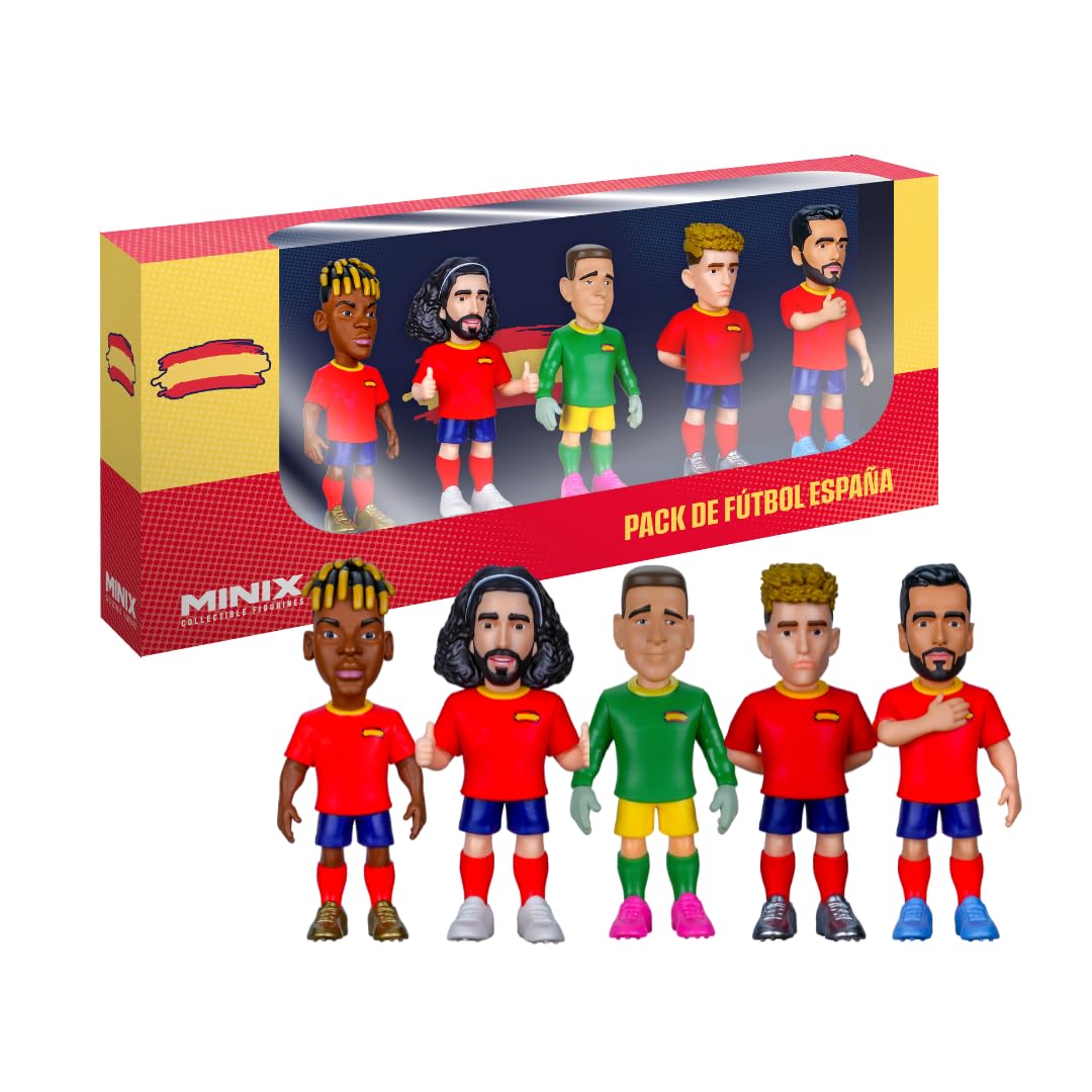 MINIX Football Stars World Cup Pack Spain 5 Figures Collectible Figure 7 cm (FermΓn, Williams, Merino, Cucurella, Simon)