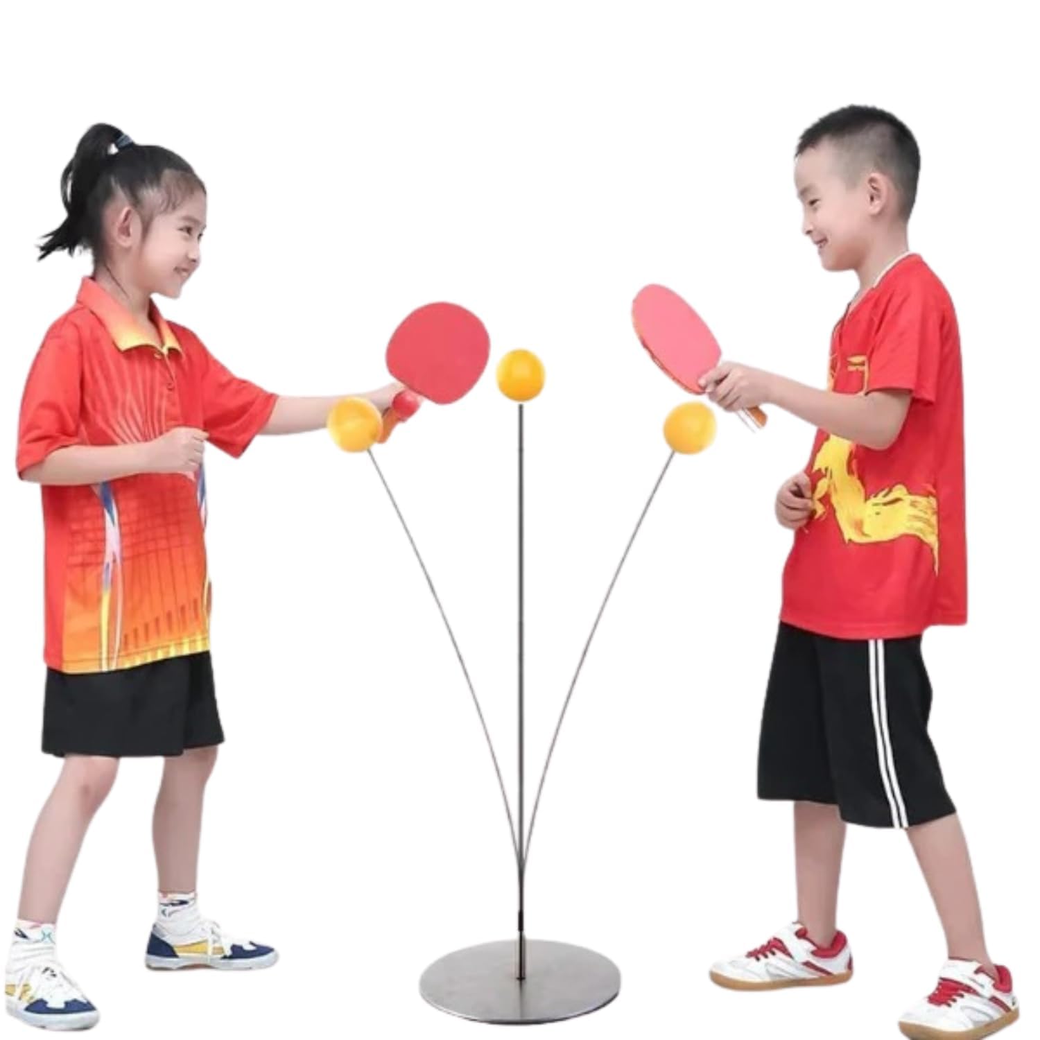 Table Tennis Trainer Set for Kids, Portable Ping Pong Training Toy with Elastic Rebound Shaft & Stable Base, Indoor Outdoor Sports Game, Easy Assembly, Birthday Gift for Boys & Girls Age 4-10 Years-image-42
