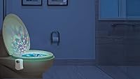 Vista 2 de Luz de discoteca para inodoro, luz de baño con sensor de movimiento, luces LED de baño, accesorios de baño divertidos, luces de inodoro dentro