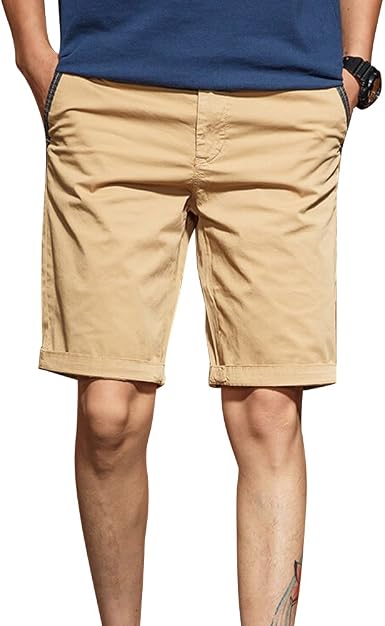 Color Sólido Chino Pantalón Corto Bermuda De Fitness para Hombre Caqui 38:  Amazon.es: Ropa