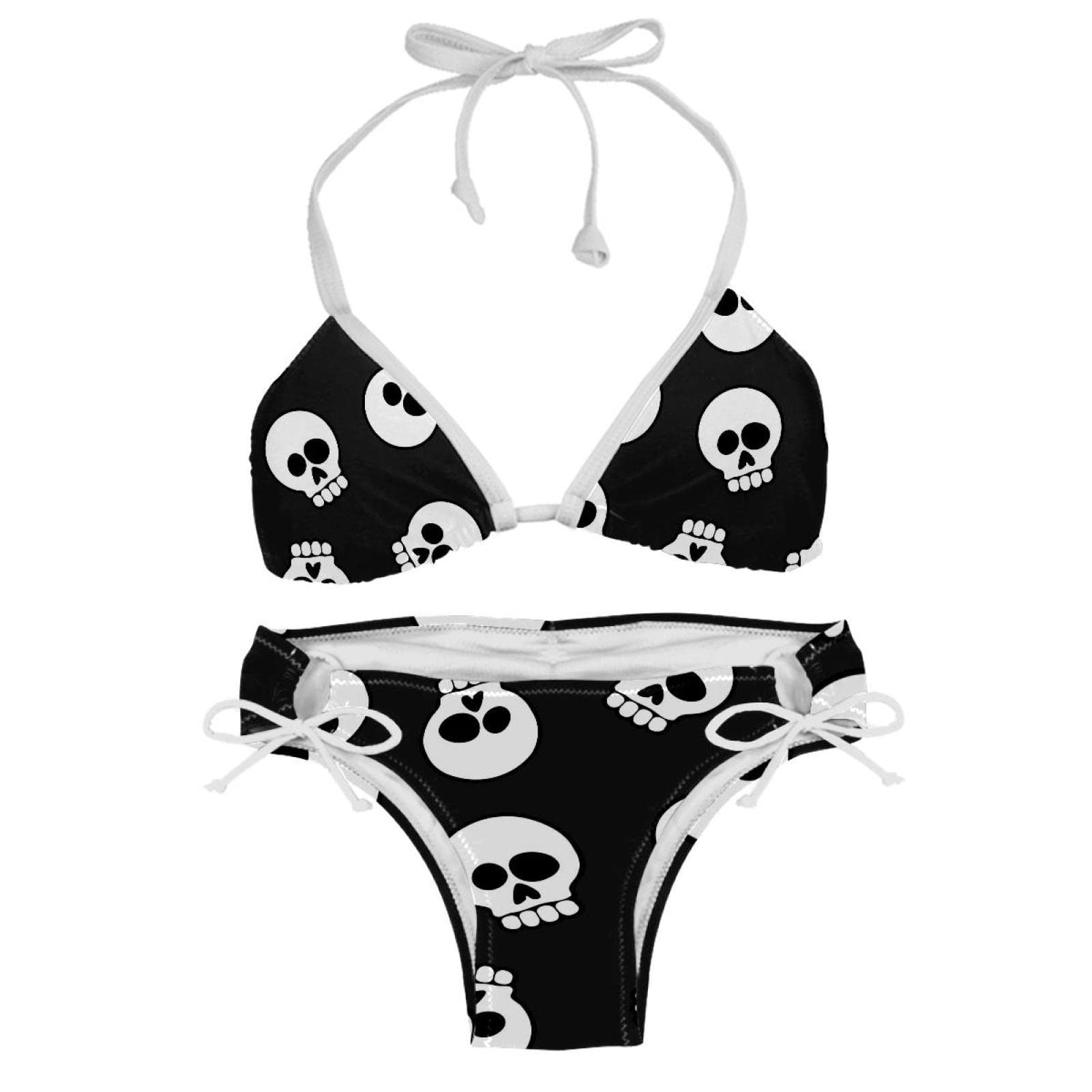 Bikini Sets for Women Beach Bathing Suit Skull Pattern Multicoloured