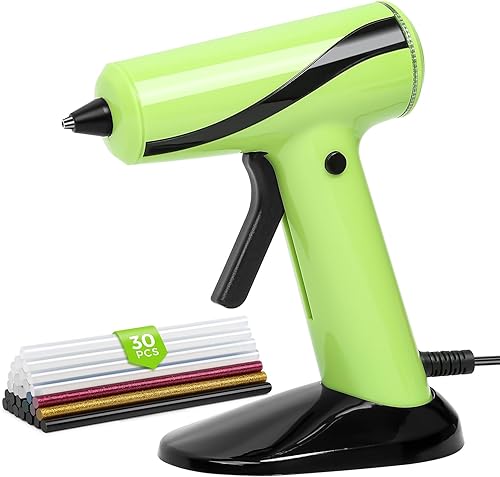 Lifegoo Pistola de pegamento profesional de fusión en caliente Bozal de boca larga pegamento de pistola de 60 W  100 W con 15 varillas de pegamento