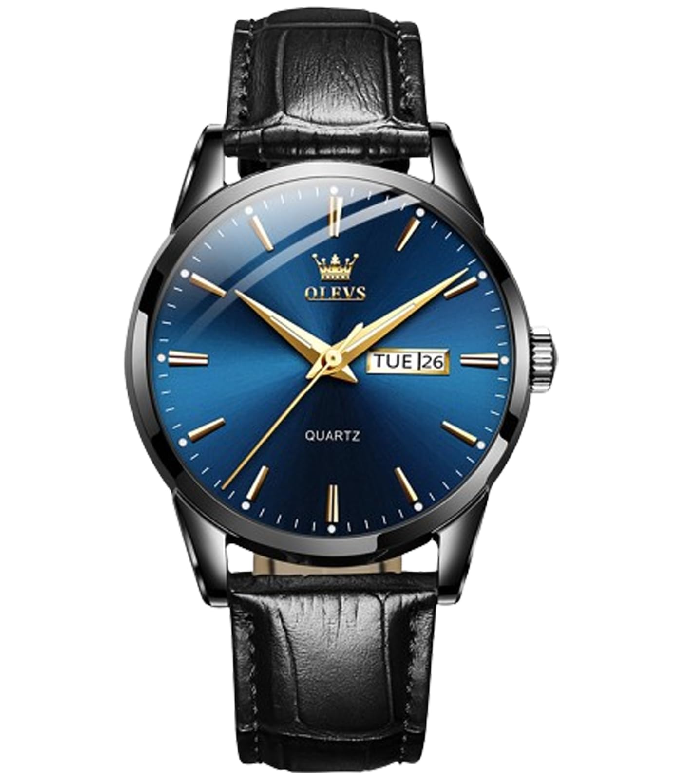OLEVS Amazon Watches, Reloj de Cuero marrón para Hombre, Reloj Luminoso para Hombre, Reloj de Vestir para Hombre, Reloj de Cuarzo de Moda para Hombre, Relojes Marrones Impermeables