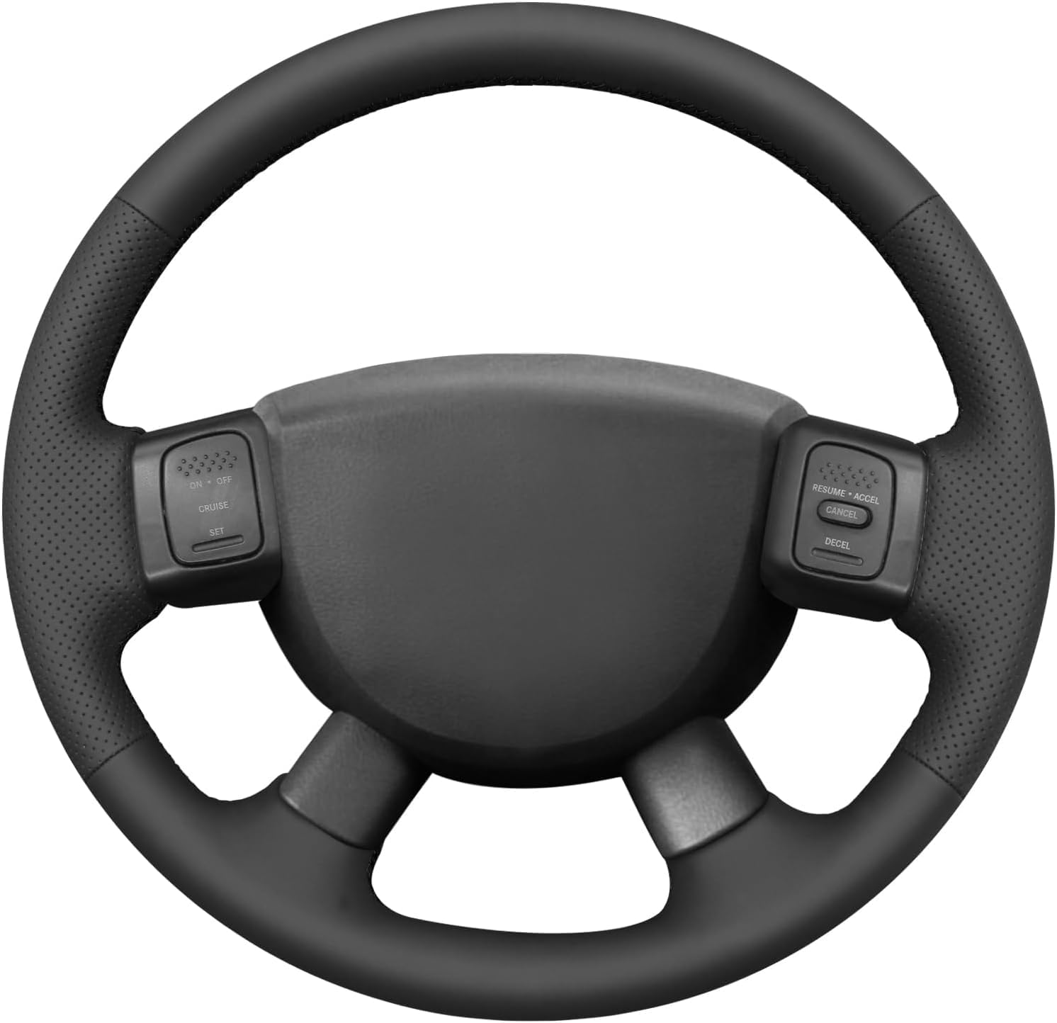 Custom Hand Stitched OEM Black Genuine Leather Steering Wheel Cover for Dodge Ram 1500/2500 / 3500 2004 2005 2006 2007 2008 Car Interior Accessories