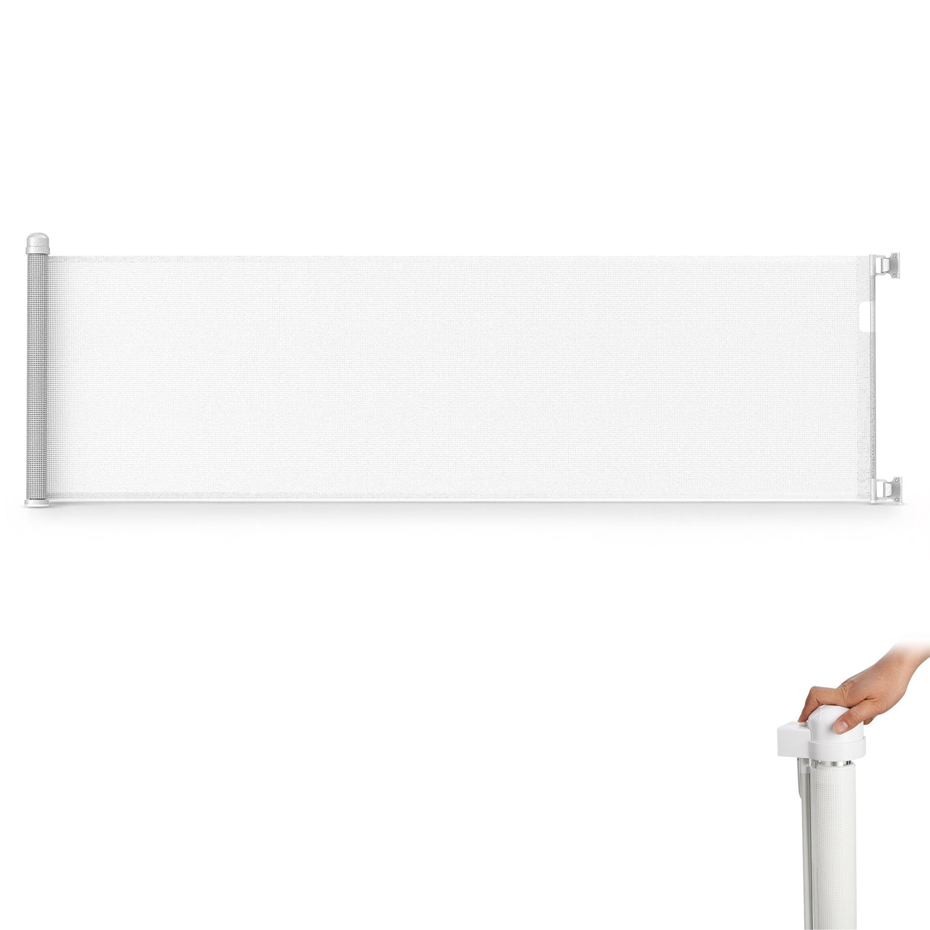 Griglia di protezione per scale estensibile, 0-300 cm, colore bianco, per neonati e animali domestici, per bambini, gatti e cani