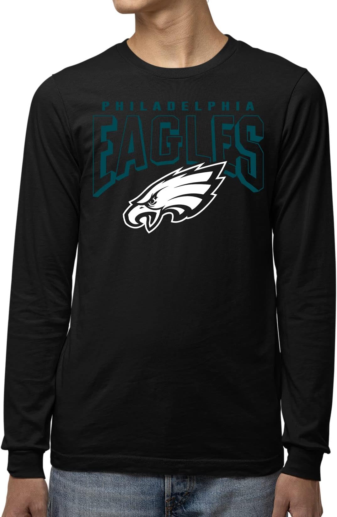Junk Food unisex-adult Philadelphia Eagles Nfl Bold Logo Long Sleeve Tee T-Shirt