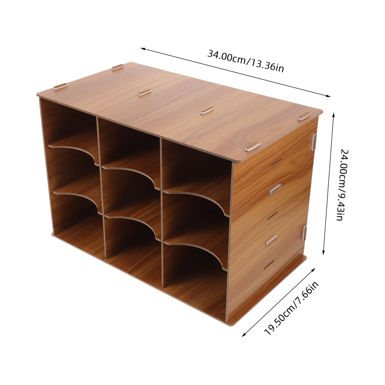 Boîte de Rangement de Bureau Boîte de Classement de Bureau en Bois Design Compartimenté Structure Solide Organisateur Multifonctionnel et École