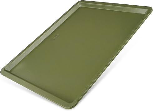 Zenker 7457 Green Eco-Friendly Baking Tray, ILAG Non-Stick Steel Baking Tray, Carnauba Wax, 42 x 32 x 1.5 cm, Green
