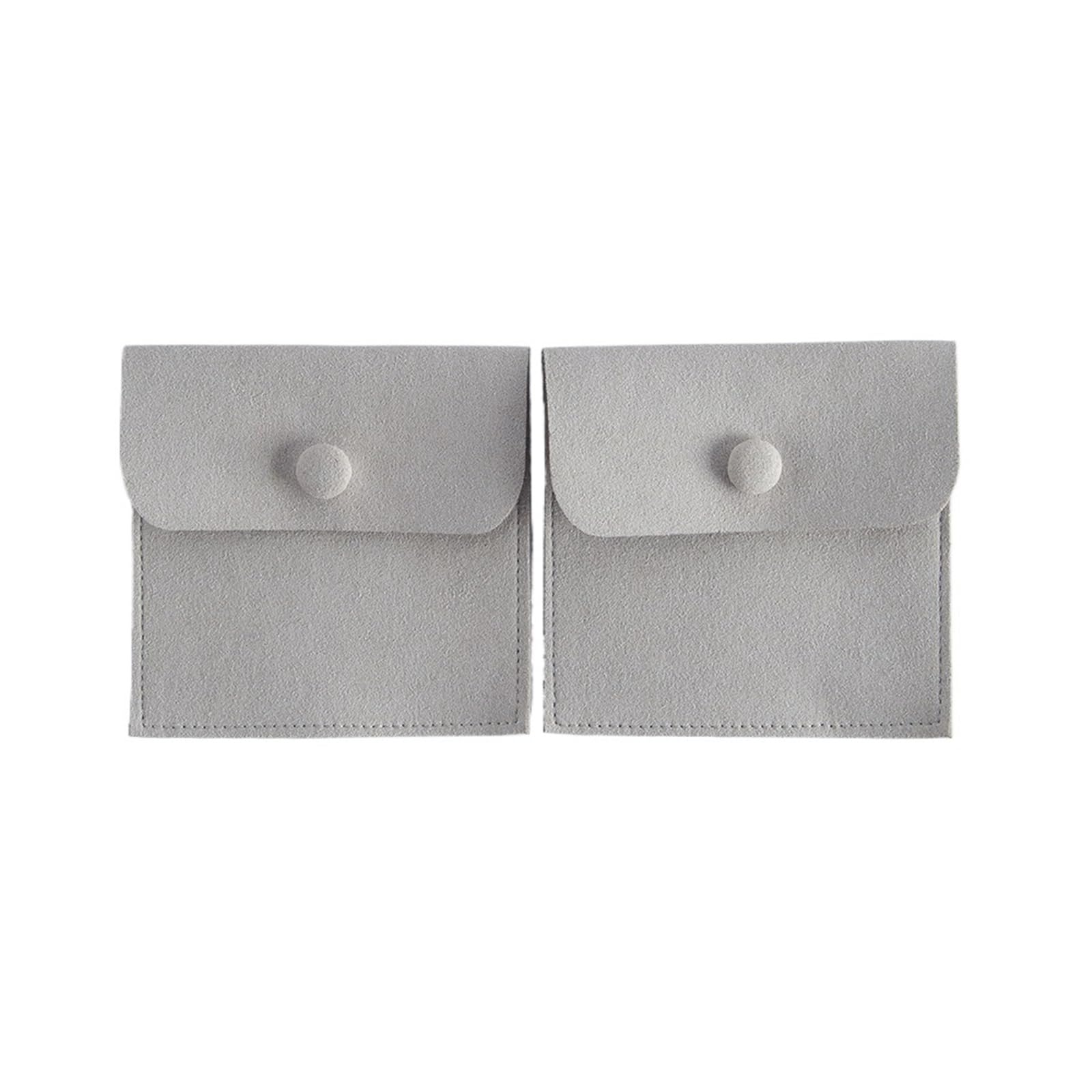 Cidegoo 6Pcs Microfiber Snap Jewelry Pouches 8x8cm Ring Earring Storage Bags Organizer
