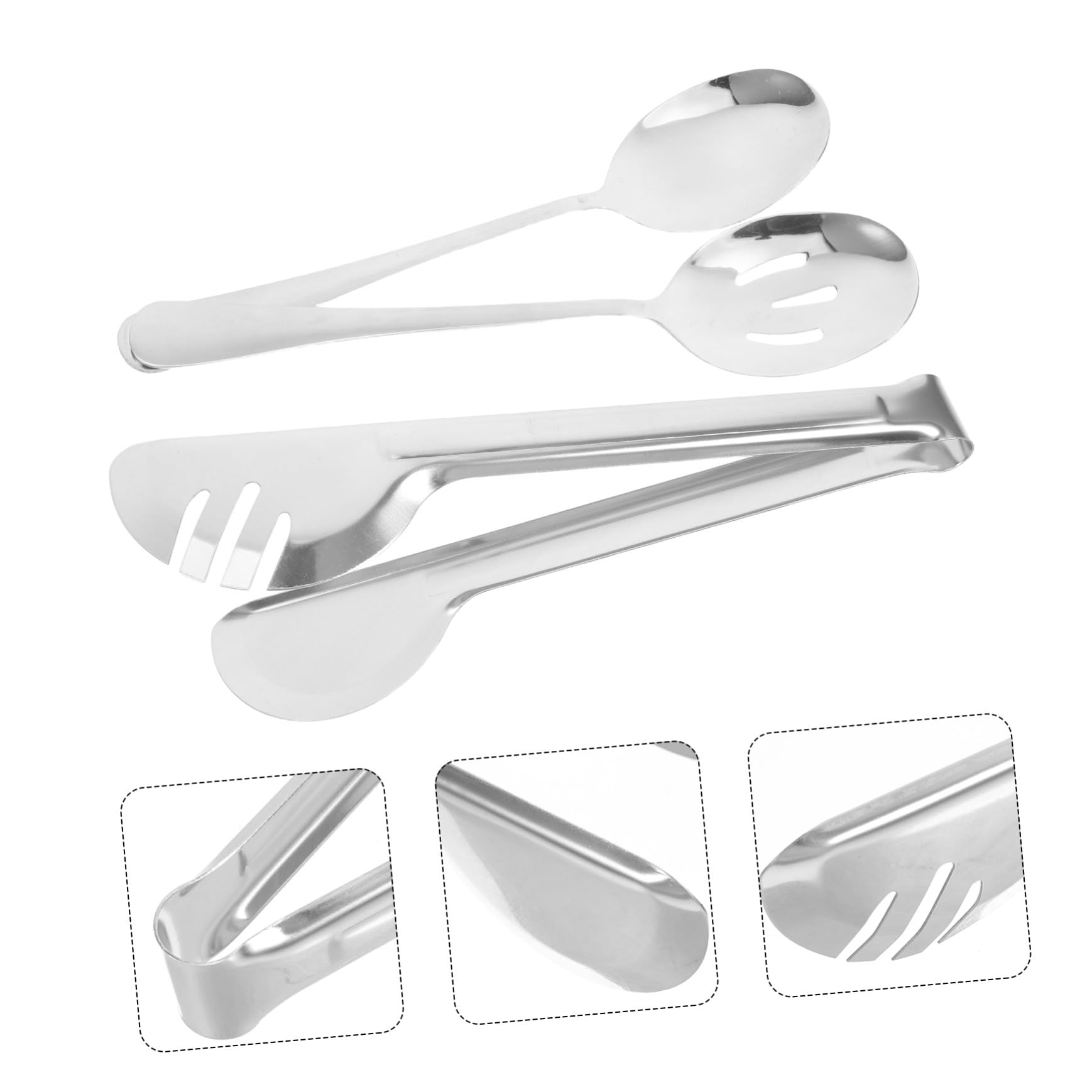 Alipis 18piezas Cubiertos Para Servir De Acero Inoxidable Cucharas Para Ensalada Pinzas Para Buffet y Espumadera Ranurada Para Catering Restaurantes Bodas Cenas y Eventos