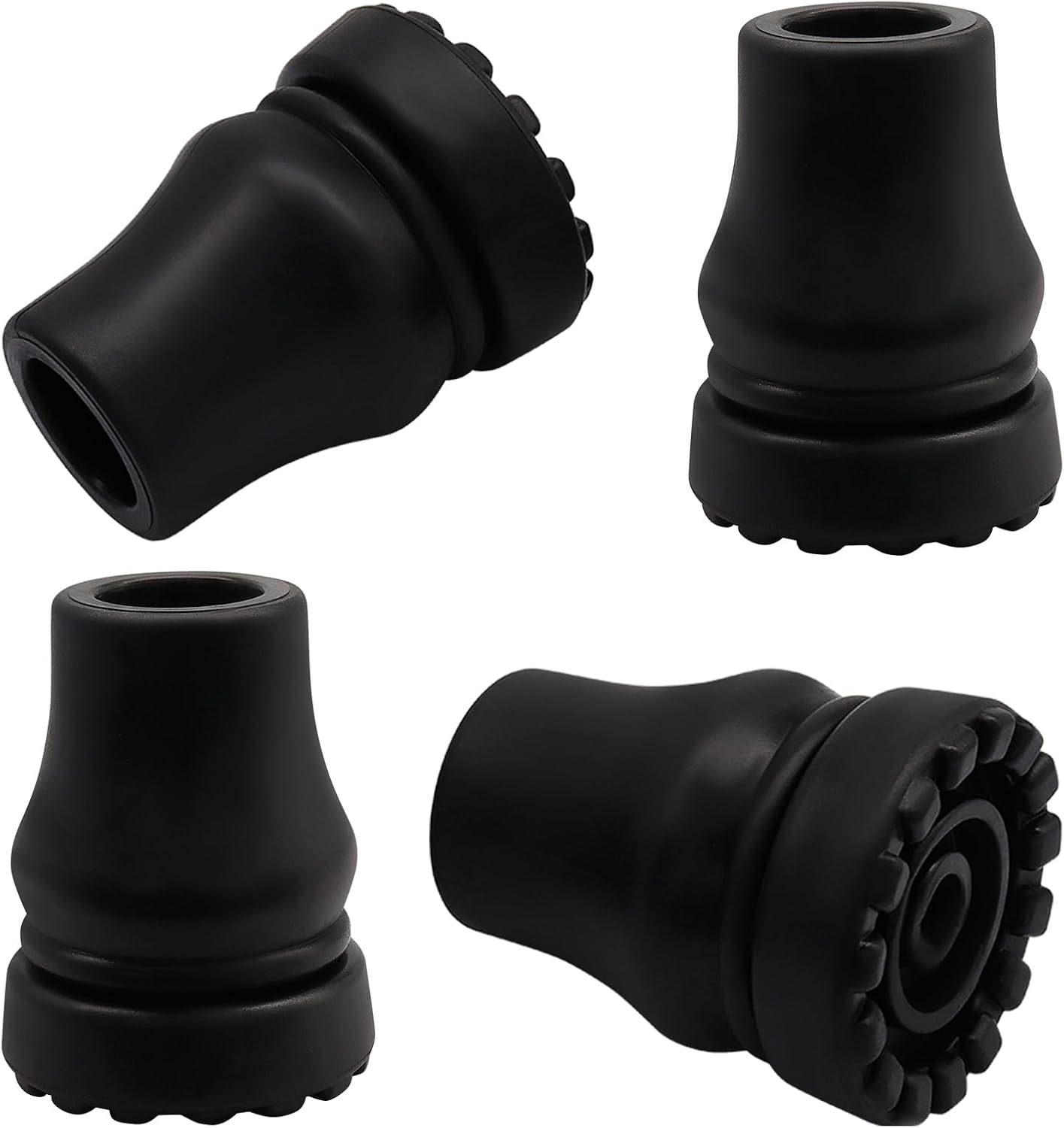 4 Pack 5/8 Inch Rubber Cane Tips, Black Heavy Duty Walking Cane Tips for Seniors Walking Stick, Hiking Sticks, Seniors Crutches