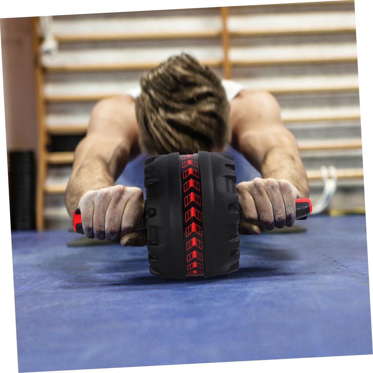 KICHOUSE Skid Abdominal Wheel Roller Spring Back Belly Wheel Steel Rubber Thicken Mute Exercise Roller for Fitness Abdomen Training