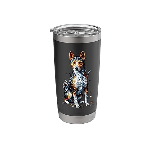 Polygon Art Basenji Dog Barkless Dog Stainless Steel Insulated Tumbler