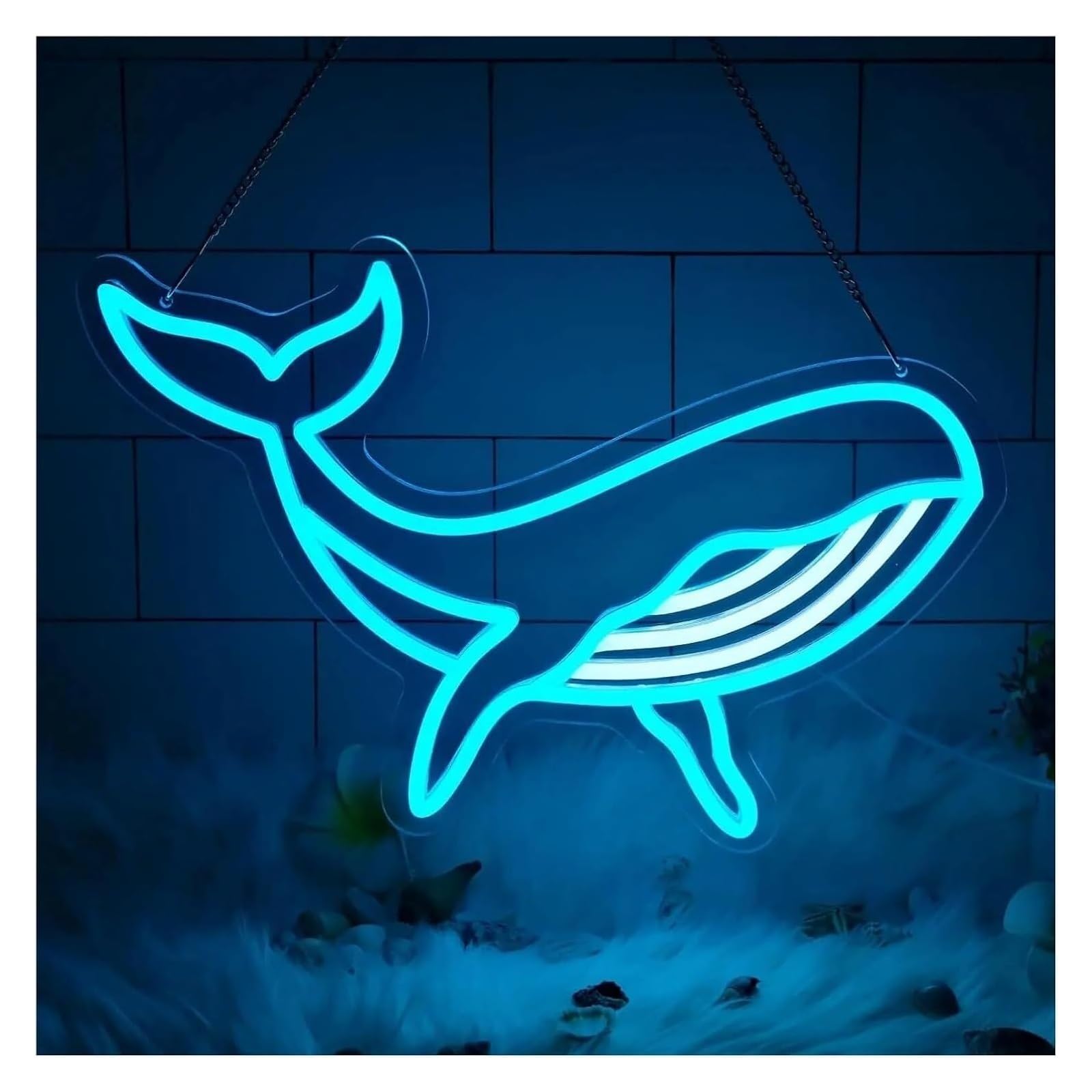 Zynther Neon lamp Neon Signs Decor Cute Whale Lights for Bedroom