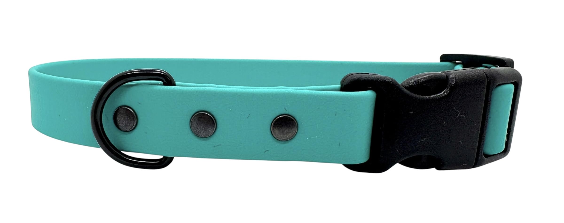 The Happy Collar Co. Teal Biothane Waterproof Dog Collar with Quick Release Buckle (Large 40-55cm)