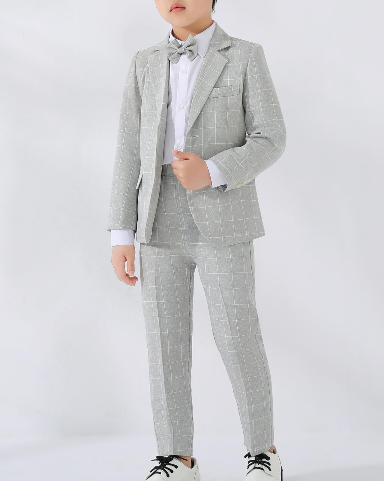 3/4 Piezas Conjunto de Traje para Niños Gentleman Ceremonia Conjunto de Blazer y Pantalón,Camisa, Pajarita, Traje de Boda