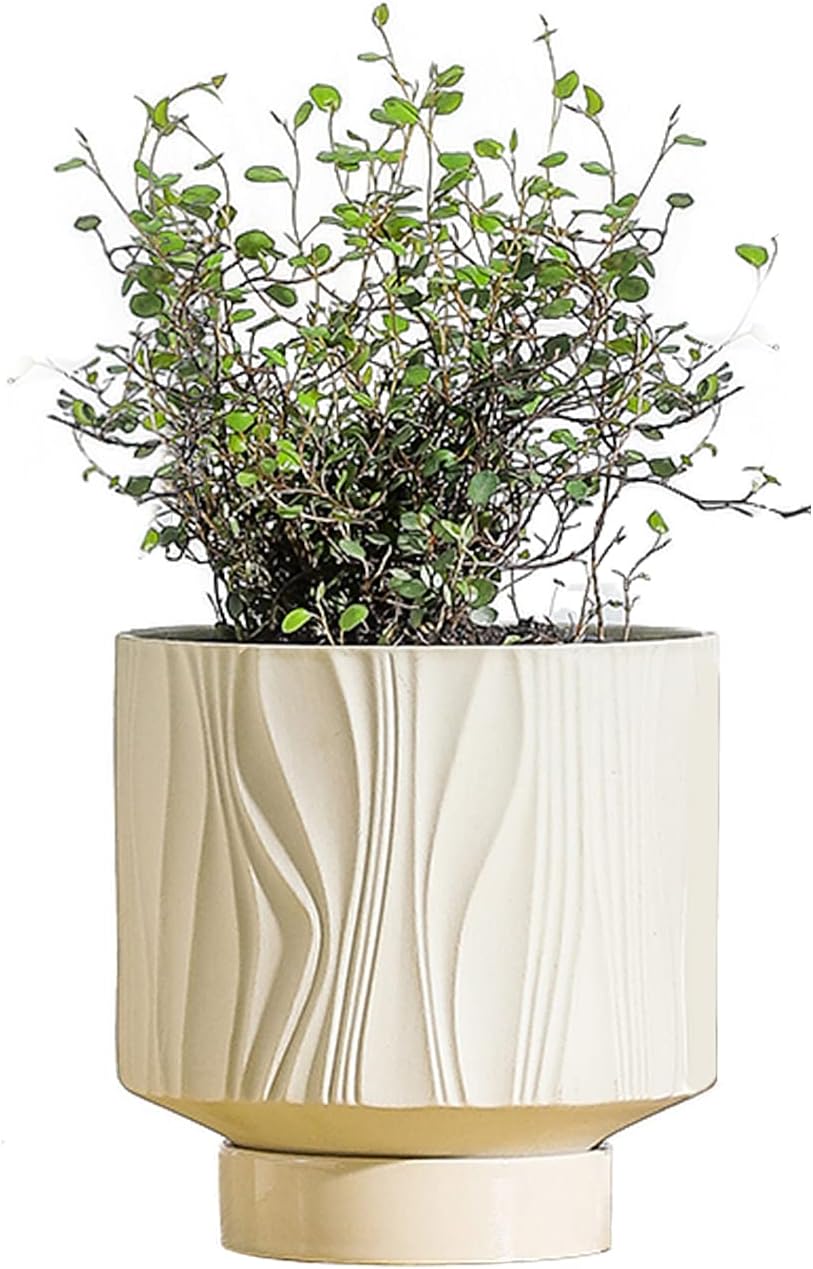 UBEE 5.5 Inch Ceramic Plant Pot for Indoor Plants Unique Flower Pot Succulent Pots