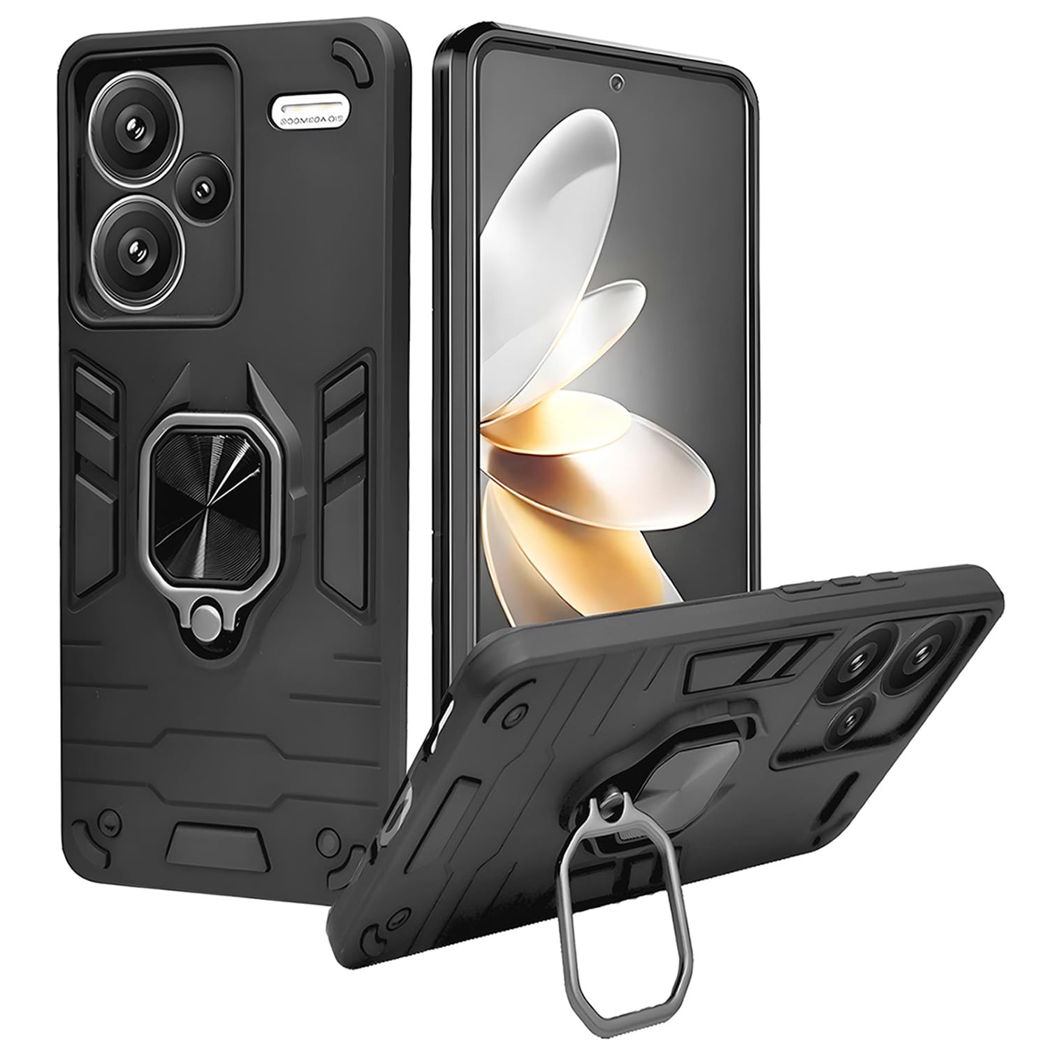 A rtistque Armor Bumper Back Case Cover for Mi Redmi Note 13 Pro Plus 5G | Stylish Ring Holder & Inbuilt Stand | Shockproof TPU Protective Design | 360 Degree | Redmi Note 13 Pro Plus Cover - Black (B0CVF5FHPG) Amazon Price History, Amazon Price Tracker