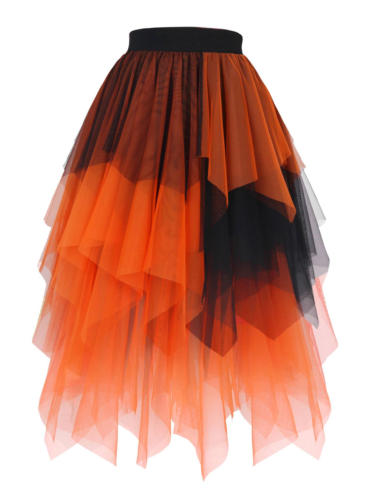 Hanpceirs Damen Tüll Röcke High Low Layered Puffy Fee Röcke A-Linie Midi Rock Unregelmäßiger Tutu Rock