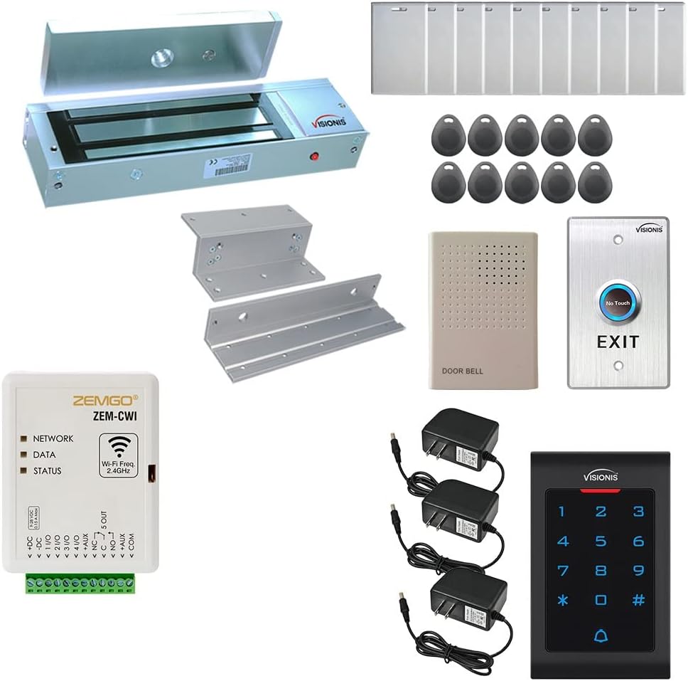 Hоttеѕt Sаlеѕ Zemgo FPC-8459 Smart Mobile WiFi Controller for Access Control with Android + Apple App, Web Browser + Smartphone Remote Viewing, Inswinging Door 1200lbs Magnetic Lock, Indoor Keypad/RFID Reader