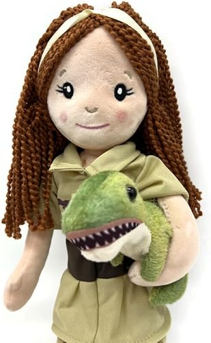 Miniatura 2 de The Petting Zoo, Paleontologist - Muñeca de peluche con animal de peluche T-Rex, regalos para niñas, muñeca suave con juguete de peluche de