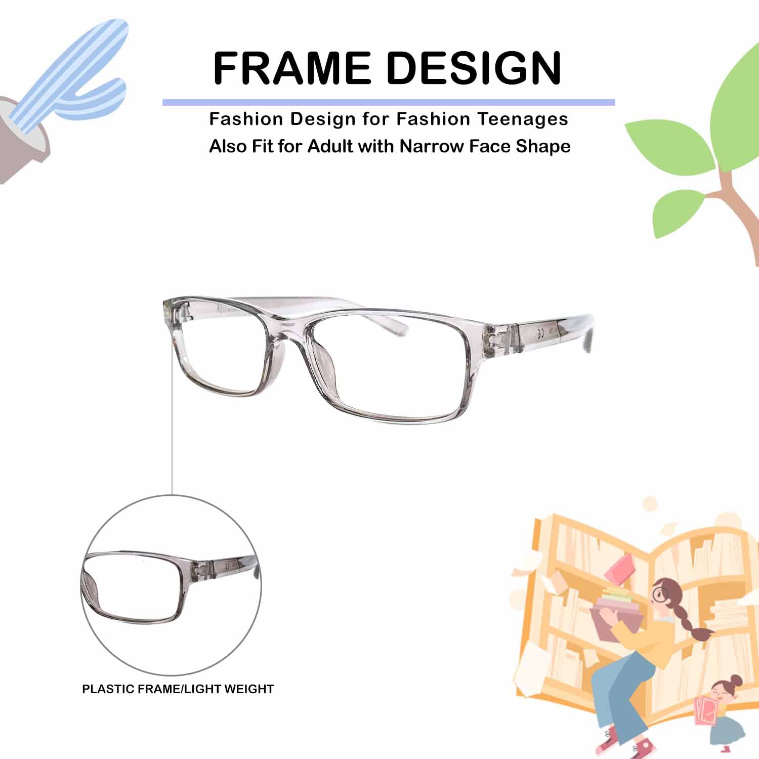 KEO Youth Blue light block Glasses, Evan Narrow fit