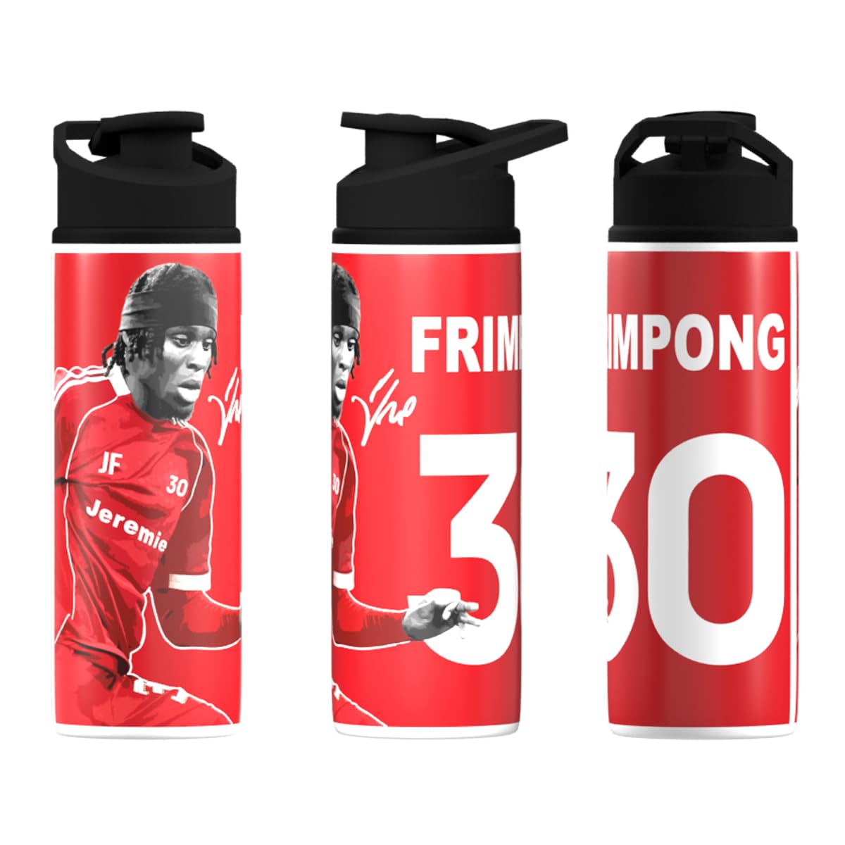 Partisan Liverpool Frimpong Water Bottle Big Mouth 600ml or 750ml (Red, 600, Millilitres)