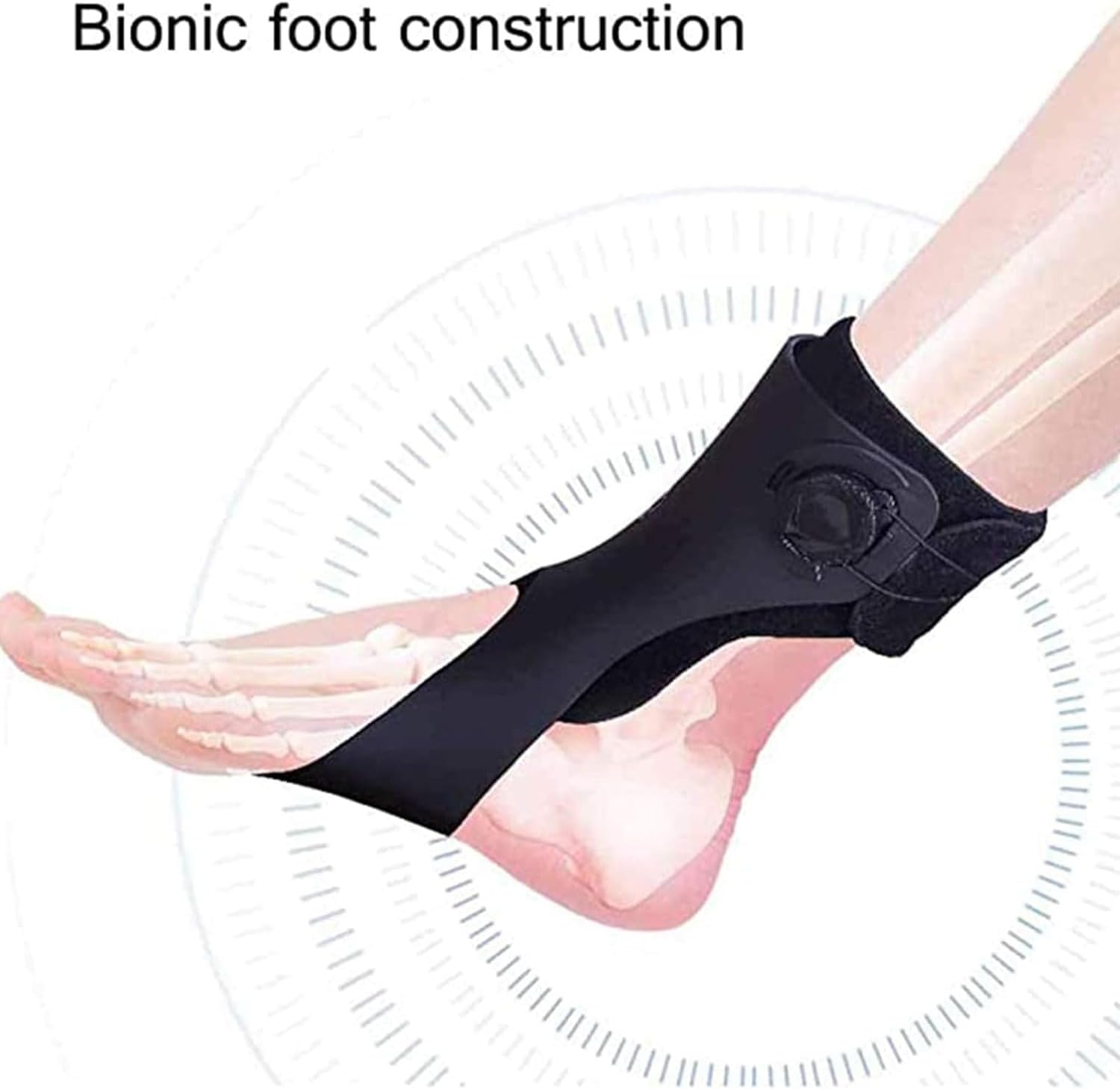 Ankle Orthosis Splint Support, Foot Drop Orthosis, Adjustable Straps Foot Drop Support Stability Support Pads for Hemipleia Stroke Shoes Walking, Pain Relief(Right,Middle)