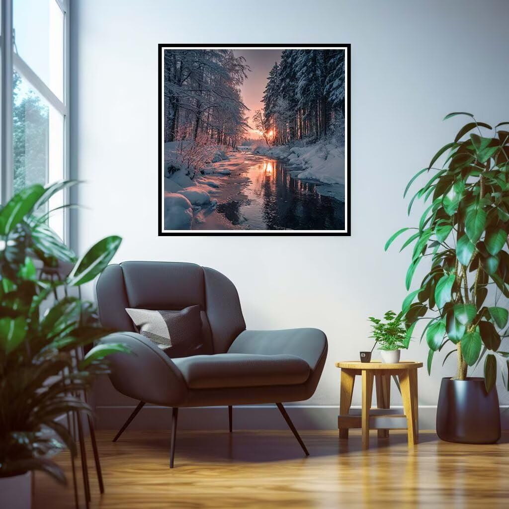 Diamond Painting Eckige Steine Winter Wald Diamond Painting Bilder -L57