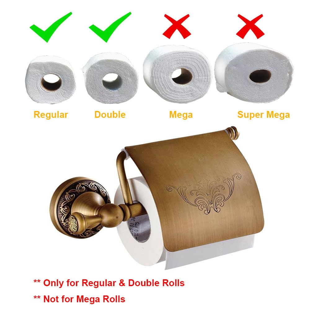 Vintage Toilettenpapierhalter Mit Ablage – Antik Bronze Aluminium Wandhalterung Fürs Bad