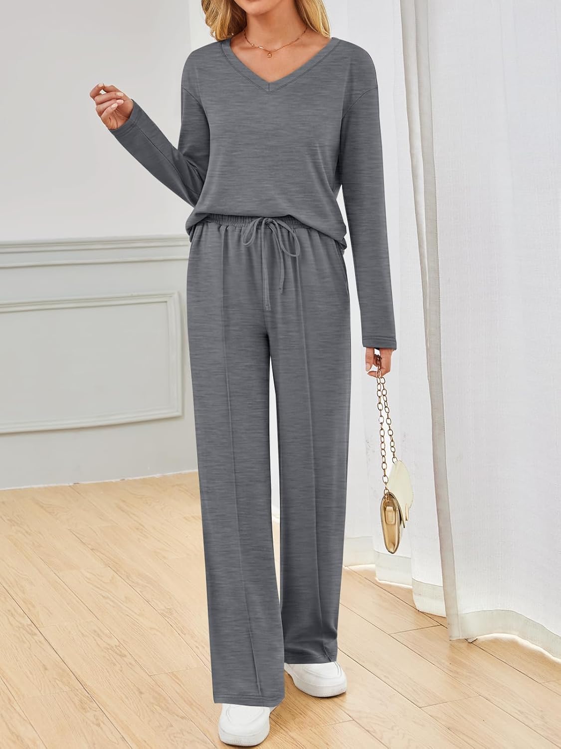 AUTOMET Sweatsuits Women 2 Piece Outfit Fashion Travel Lounge Sets With Wide Leg Pants Airport Track Suits Fall Clothes 2026 - Image 2