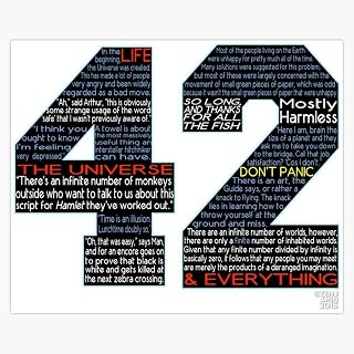 Leyland Designs Hitchhiker's Guide 42 Quotes Bumper Sticker Window Water Bottle Decal 5""