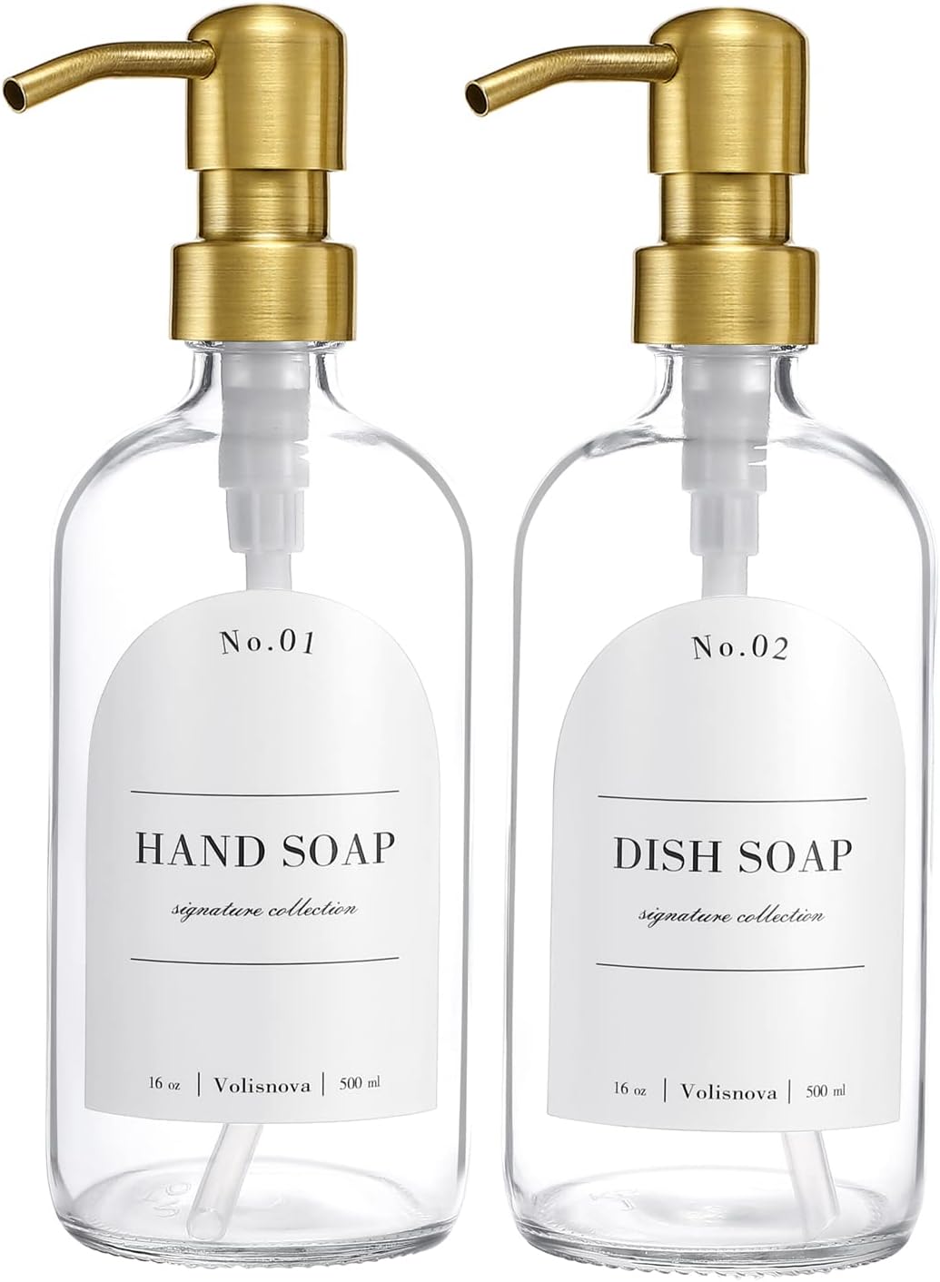 Paquete de 2 dispensadores de jabón de vidrio con bombas para baño y cocina, juego de dispensador de jabón de granja, jabón de manos, jabón para