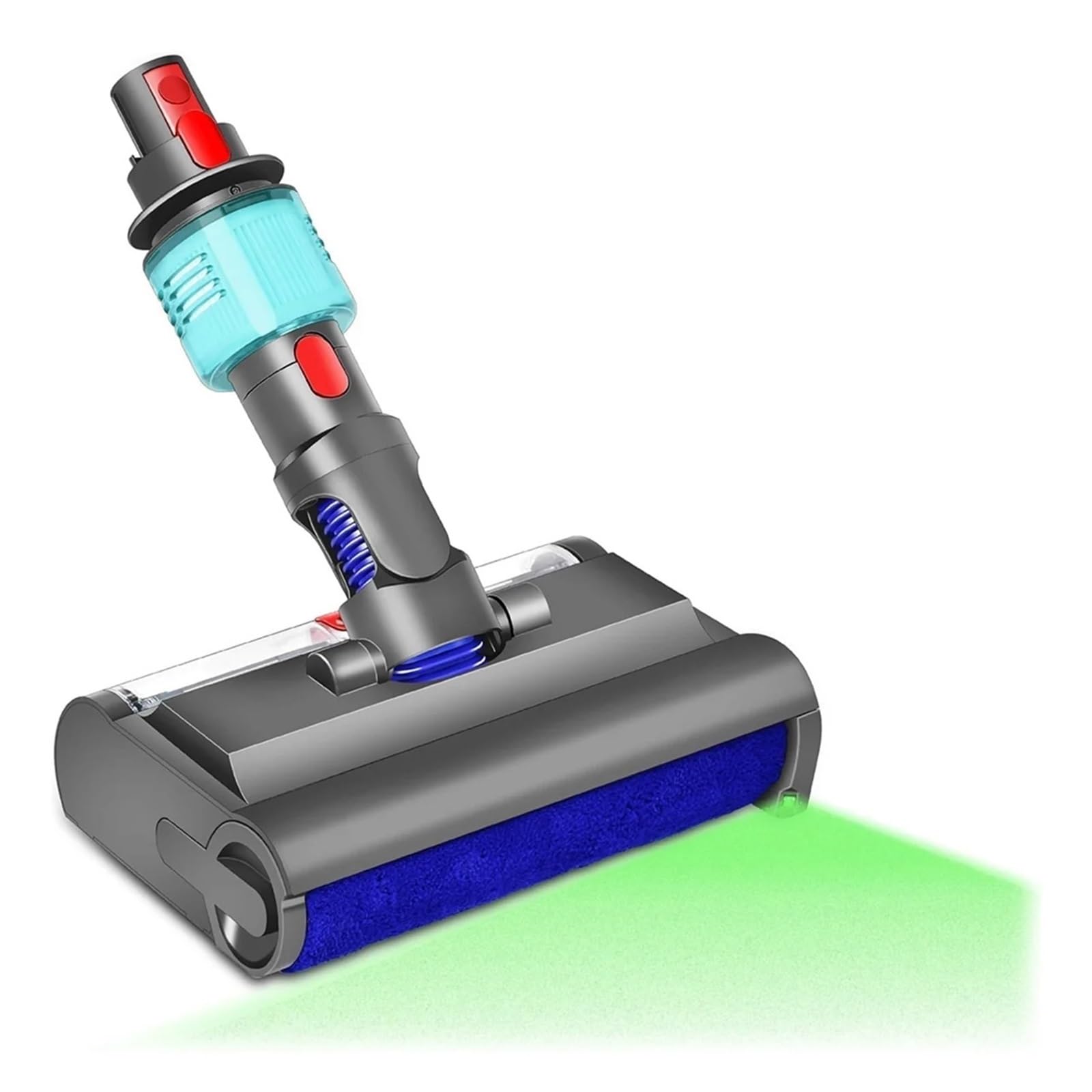 Cabezal De Fregona Eléctrica Húmedo Y Seco Con Cepillo De Lavado, Compatible Con Dyson, Cepillo Lateral De Luz Verde V7 V8 V10 V11 V15