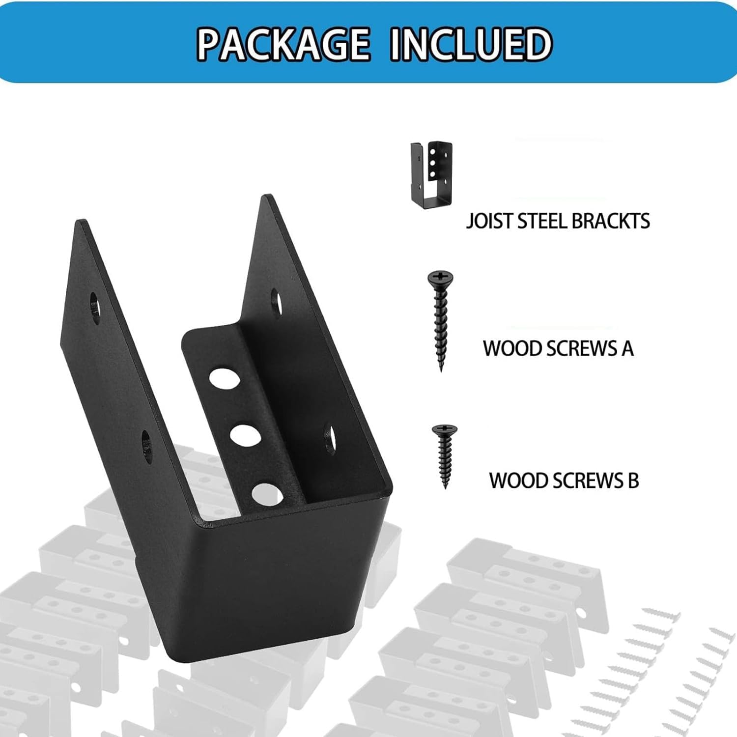 Concealed Joist Hanger 4PCS,2InX4In Outdoor Concealed-Flange Light Joist Bracket, Q235B Steel Powder-Coated Joist Hanger Easy Install Easy to Use