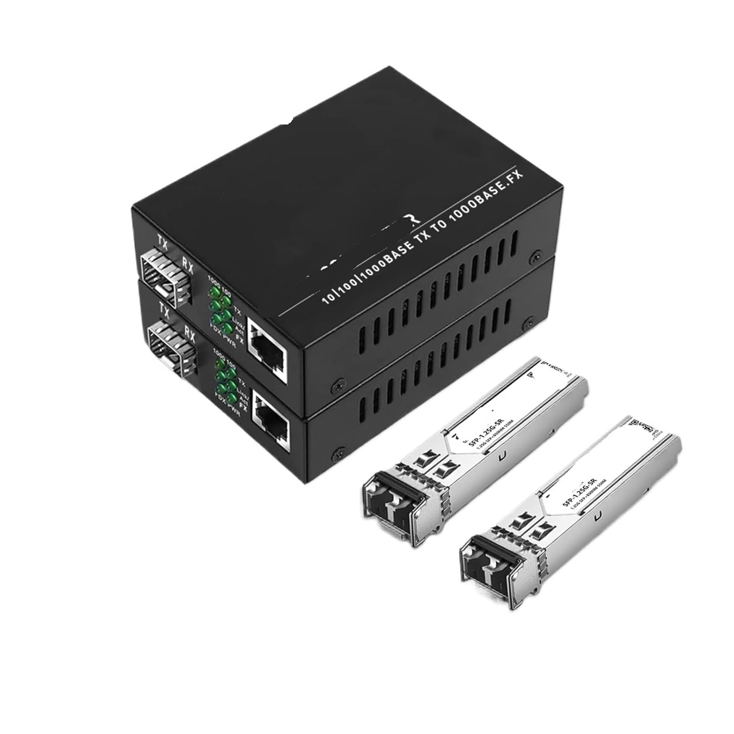 Gigabit SFP LC Multimode Module Fiber to RJ45 Ethernet Media Converter Fiber Optic Transceiver with 1.25G SFP LC Module(1 Pack EU Kit)