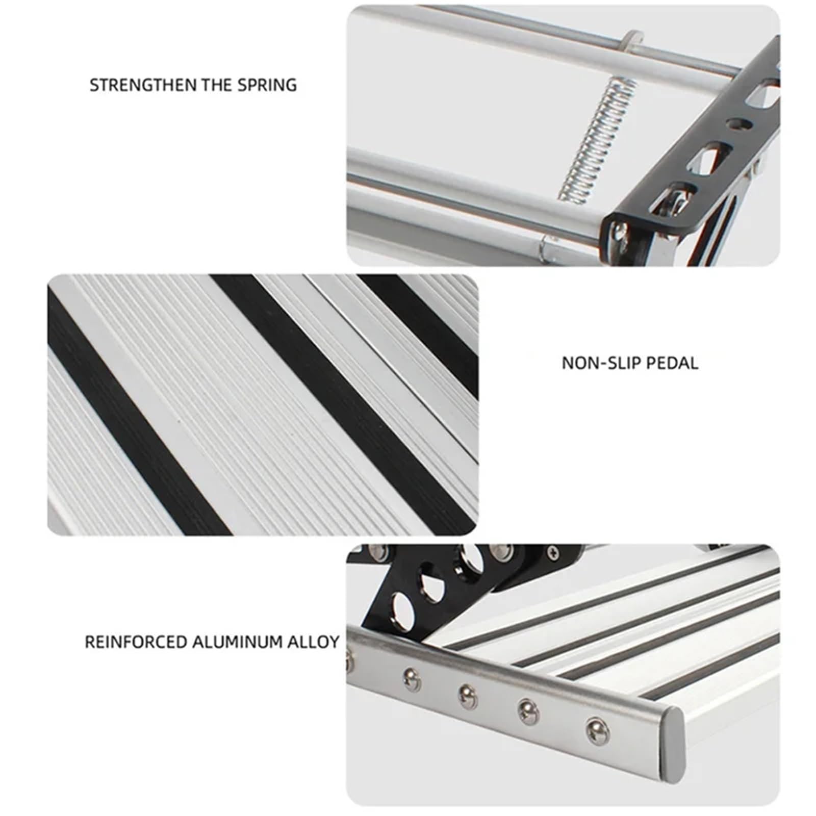 Gradino pieghevole in lega di alluminio a doppio strato/strato singolo per camper e roulotte, accessori per camper e roulotte pedale piede gradino portiera supporto piede(Double layer rv step)