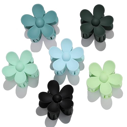 Miniatura 8 de 6 pinzas de pinza de flores, pinzas grandes para cabello grueso, pinzas de pelo de flores para mujeres, pinzas de pelo de sujeción fuerte lindas,