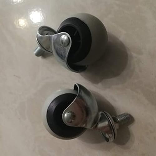 Miniatura 5 de LUNEZY Ruedas giratorias, ruedas de bola para muebles, ruedas de vástago roscado, ruedas de repuesto TPR, para sofá, silla, gabinete, cama, mesa de